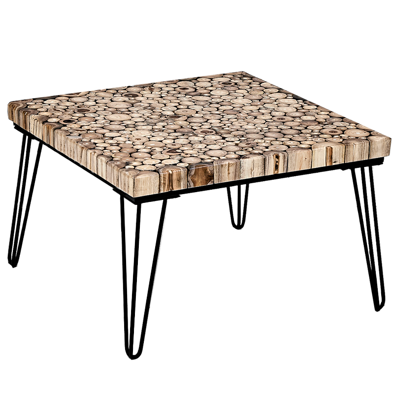 Кофейный стол Tree Cuts square coffee table Коричневый Черный Кофейный стол Tree Cuts square coffee table Коричневый Черный в Челябинске | Loft Concept