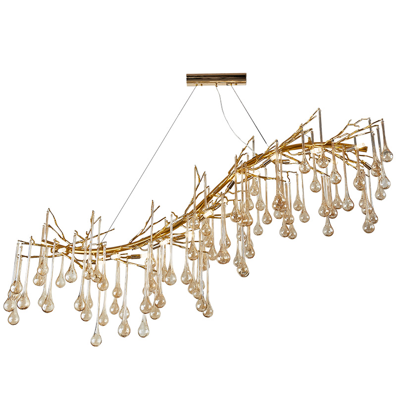 Люстра Droplet Branch Chandelier Глянцевое золото Янтарь (Amber) Люстра Droplet Branch Chandelier Глянцевое золото Янтарь (Amber) в Челябинске | Loft Concept