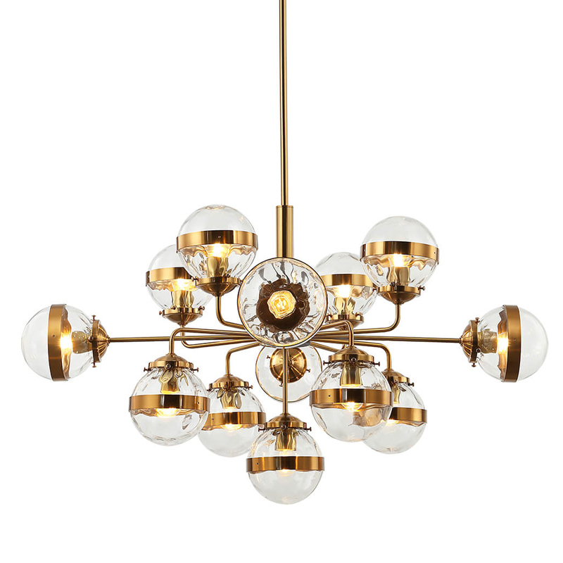 Люстра Greyson Chandelier 13 lamp Глянцевое золото Прозрачный в Челябинске | Loft Concept 