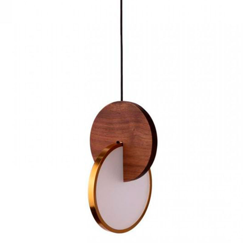 Подвесной светильник Eclipse Pendant Light Wood Золотой Белый Дерево Табак Подвесной светильник Eclipse Pendant Light Wood Золотой Белый Дерево Табак в Челябинске | Loft Concept