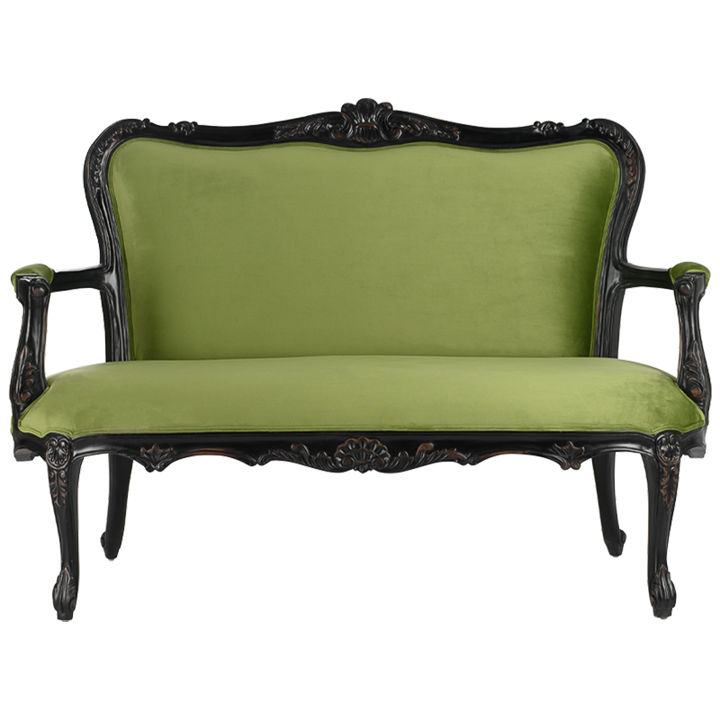 Диван French Provence Sofa Adrien Зеленый смок Черный Коричневый Диван French Provence Sofa Adrien Зеленый смок Черный Коричневый в Челябинске | Loft Concept