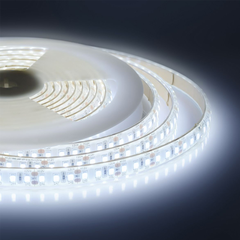 Светодиодная влагозащищенная лента 10W/m 120LED/m 2835SMD холодный белый 5M Белый Светодиодная влагозащищенная лента 10W/m 120LED/m 2835SMD холодный белый 5M Белый в Челябинске | Loft Concept