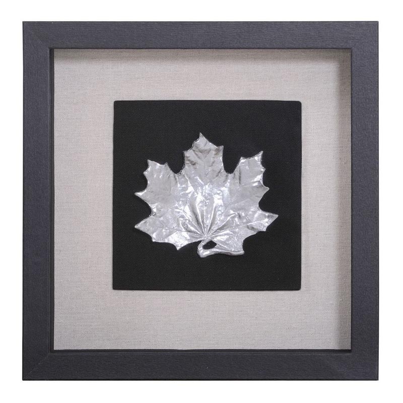 Панно Cassian Maple Leaf Черный Серебряный Панно Cassian Maple Leaf Черный Серебряный в Челябинске | Loft Concept
