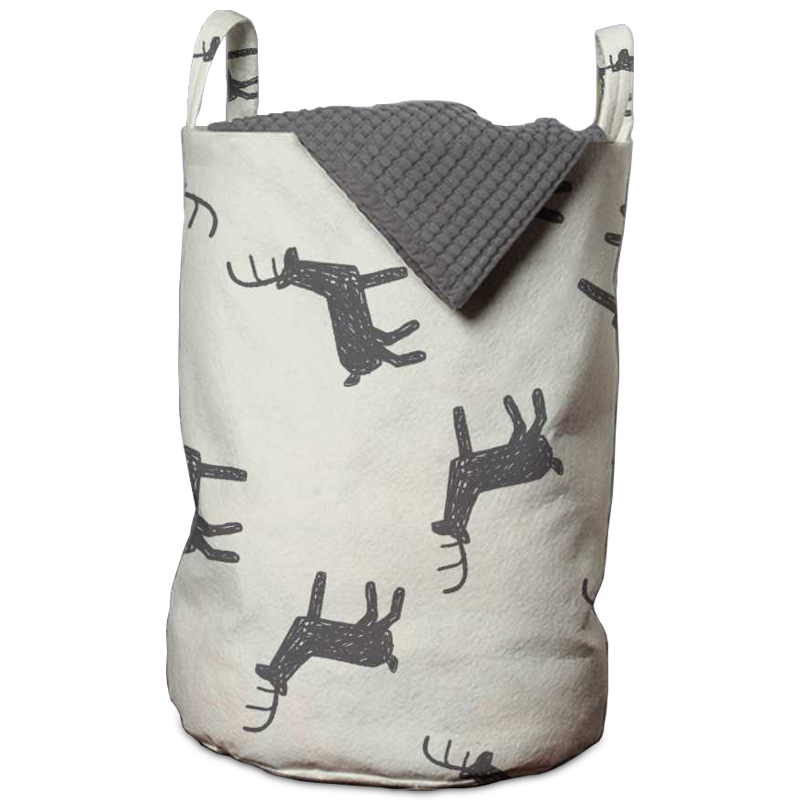 Корзина Deer Pattern Basket Белый Серый Корзина Deer Pattern Basket Белый Серый в Челябинске | Loft Concept