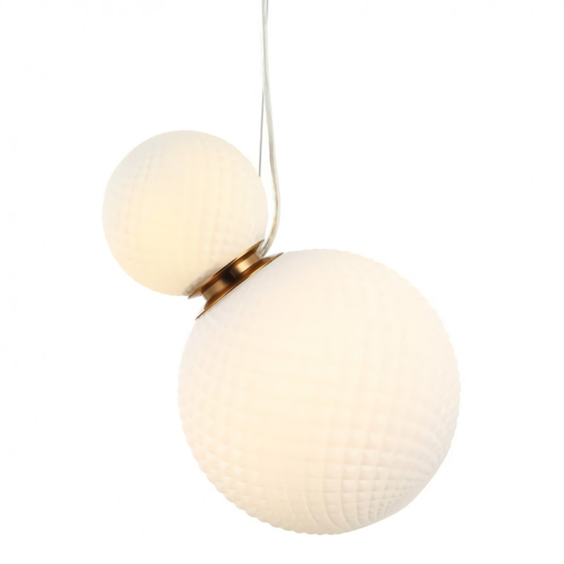 Подвесной светильник Perforated Bubbles с белым плафоном Латунь Белый Подвесной светильник Perforated Bubbles с белым плафоном Латунь Белый в Челябинске | Loft Concept