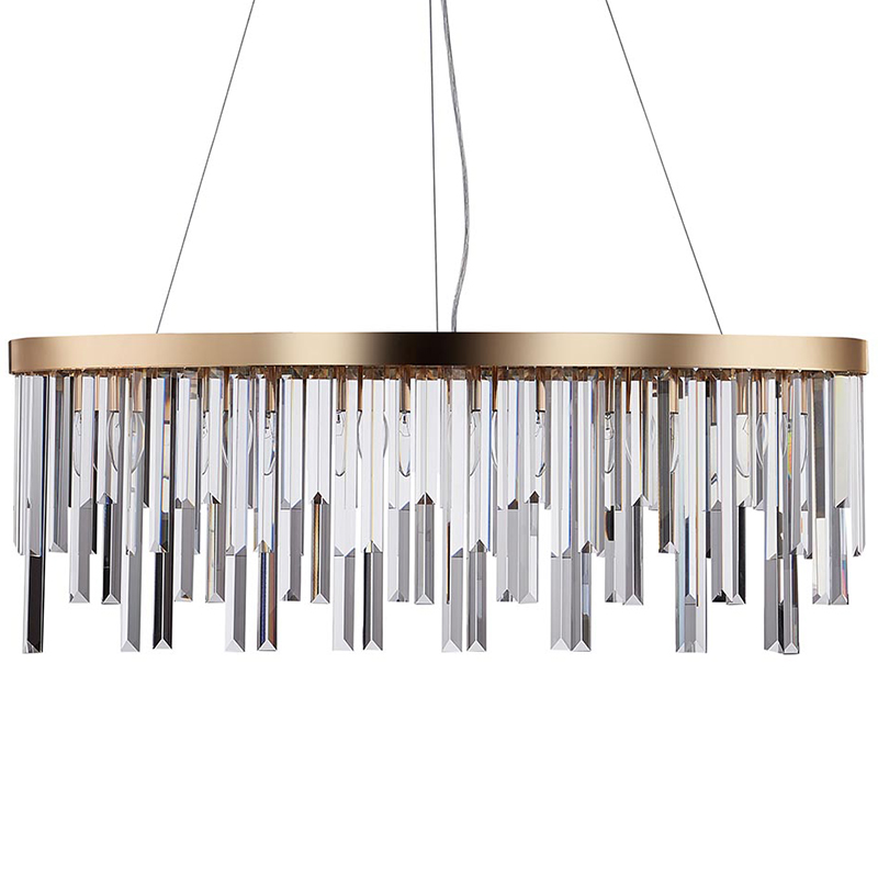 Люстра Bennett Oval Chandelier gold 90 Золотой Прозрачный Люстра Bennett Oval Chandelier gold 90 Золотой Прозрачный в Челябинске | Loft Concept
