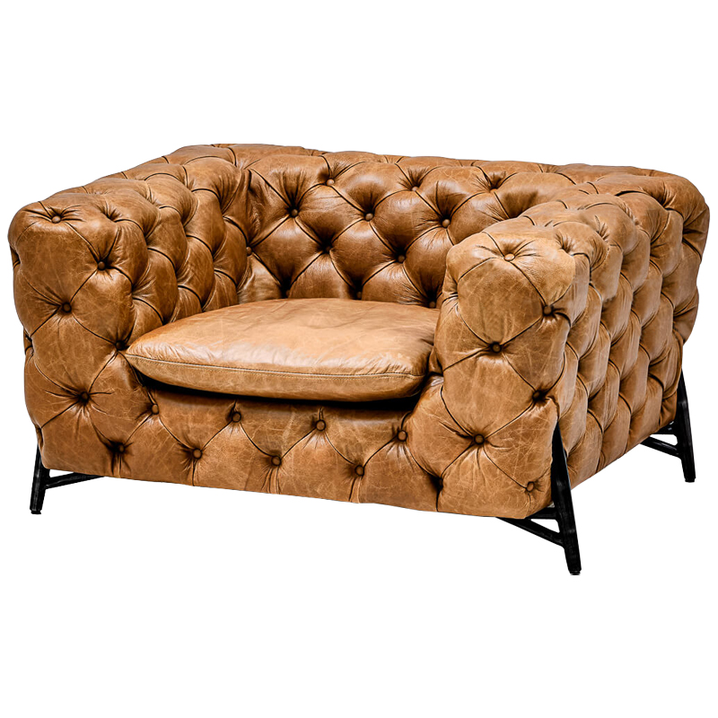 Кресло Hendrica Capitone Chair Карамель Черный Кресло Hendrica Capitone Chair Карамель Черный в Челябинске | Loft Concept