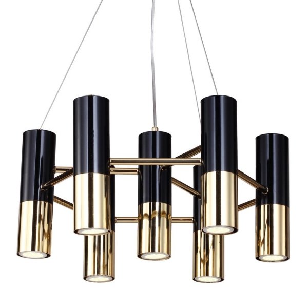 Люстра Ike Chandelier 7 Черный Глянцевое золото Люстра Ike Chandelier 7 Черный Глянцевое золото в Челябинске | Loft Concept