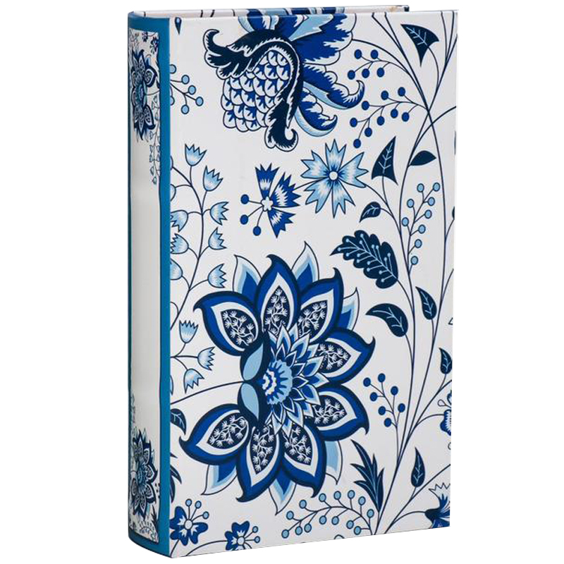 Шкатулка-книга с сейфом Fabulous Flowers Book Box Синий Белый Шкатулка-книга с сейфом Fabulous Flowers Book Box Синий Белый в Челябинске | Loft Concept