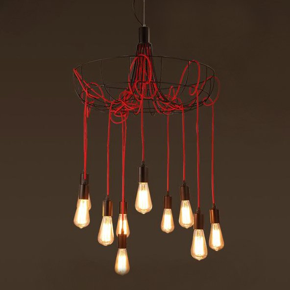 Люстра Blood Wire Chandelier Red 10 Красный Черный Люстра Blood Wire Chandelier Red 10 Красный Черный в Челябинске | Loft Concept