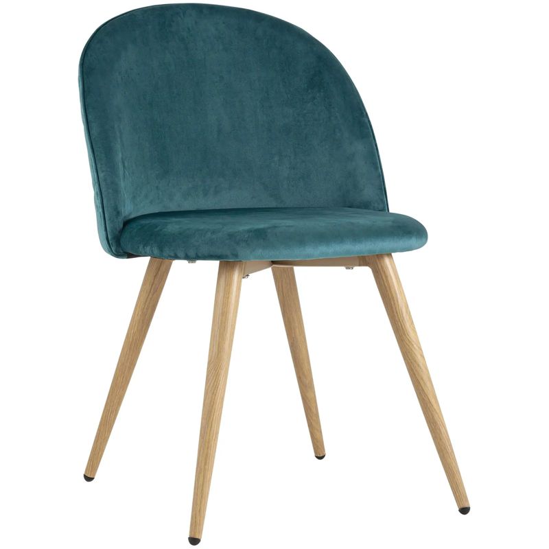 Стул Miruna Chair Спинка Ромбы Синий Велюр Морская синь Древесина в Челябинске | Loft Concept 