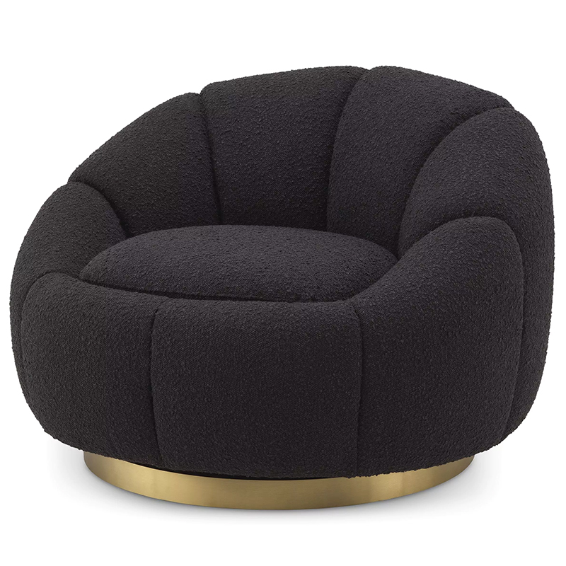 Кресло Eichholtz Swivel Chair Inger Black Черный Латунь Кресло Eichholtz Swivel Chair Inger Black Черный Латунь в Челябинске | Loft Concept