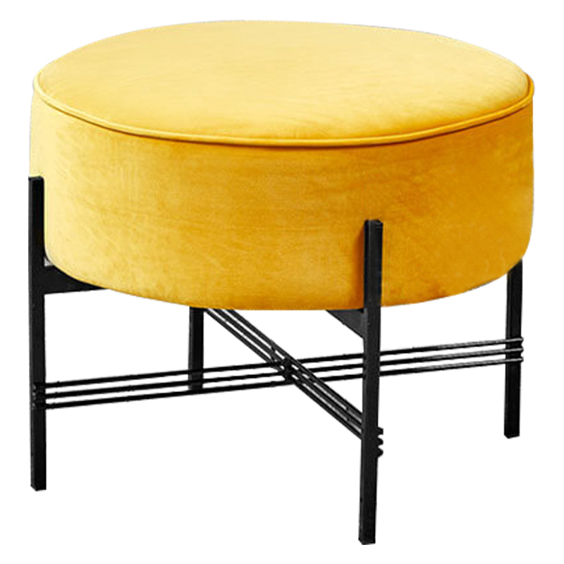 Пуф желтый велюровый Sanjay Velour Pouf Yellow Желтый Черный Пуф желтый велюровый Sanjay Velour Pouf Yellow Желтый Черный в Челябинске | Loft Concept