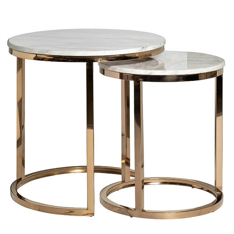 Комплект приставных столов Hewdonald Side Tables Глянцевое золото Комплект приставных столов Hewdonald Side Tables Глянцевое золото в Челябинске | Loft Concept