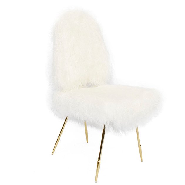 Стул Maxime Lounge Chair Белый Глянцевое золото Стул Maxime Lounge Chair Белый Глянцевое золото в Челябинске | Loft Concept