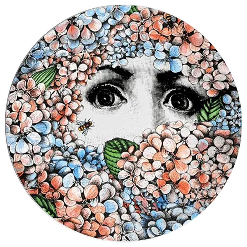 Декоративная тарелка Fornasetti Ortensia Мульти Розовый Голубой Декоративная тарелка Fornasetti Ortensia Мульти Розовый Голубой в Челябинске | Loft Concept
