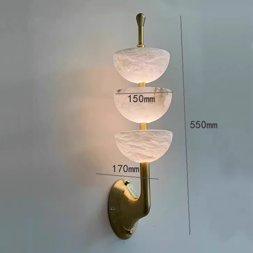 Бра с 3-мя мраморными плафонами в форме чаши Warm Marble Light Бра с 3-мя мраморными плафонами в форме чаши Warm Marble Light в Челябинске