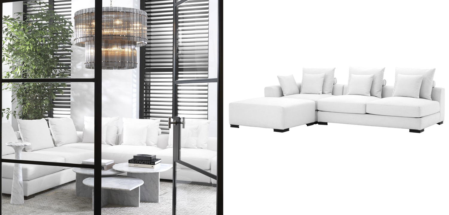 Диван Eichholtz Sofa Clifford Corner white - фото №1