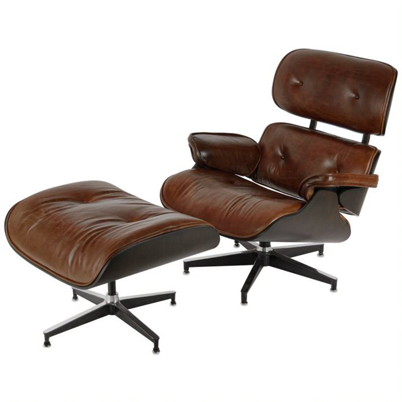 Кресло Eames Lounge Chair & Ottoman brown Коричневый Кресло Eames Lounge Chair & Ottoman brown Коричневый в Челябинске | Loft Concept