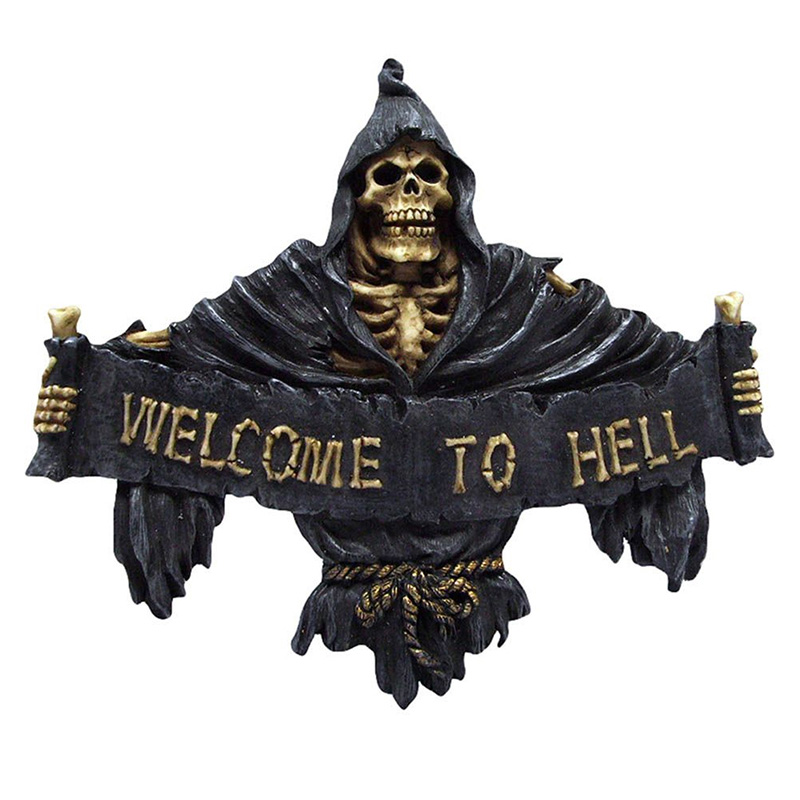 Аксессуар на стену Welcome To Hell Черный Золотой Аксессуар на стену Welcome To Hell Черный Золотой в Челябинске | Loft Concept