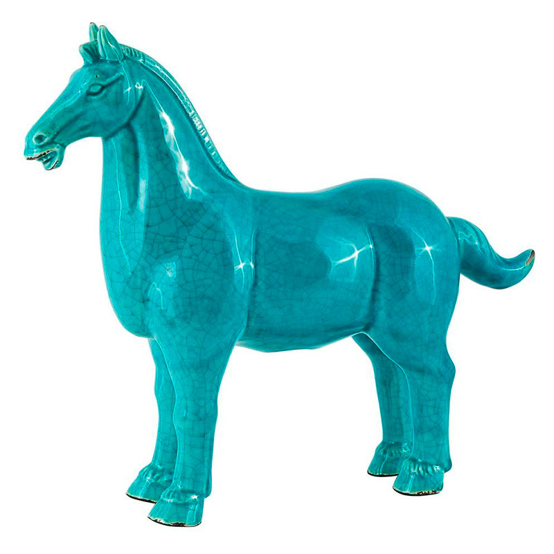 Фигурка керамика синяя лошадь Blue Horse Бирюзовый Фигурка керамика синяя лошадь Blue Horse Бирюзовый в Челябинске | Loft Concept