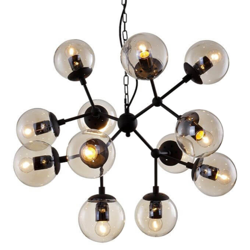 Люстра Modo Chandelier 12 Globes Дымчатый (Smoke) Люстра Modo Chandelier 12 Globes Дымчатый (Smoke) в Челябинске | Loft Concept