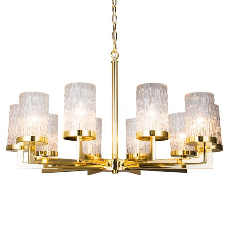 Люстра Estebe Glass Gold Chandelier 10 Прозрачный Золотой Люстра Estebe Glass Gold Chandelier 10 Прозрачный Золотой в Челябинске | Loft Concept