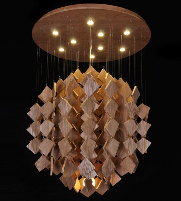 Люстра Wooden Glowworm Quadro Люстра Wooden Glowworm Quadro в Челябинске | Loft Concept