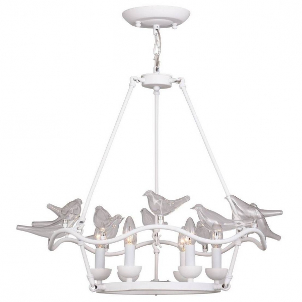 Люстра Dove Chandelier Glass Bird 6 White Белый Люстра Dove Chandelier Glass Bird 6 White Белый в Челябинске | Loft Concept