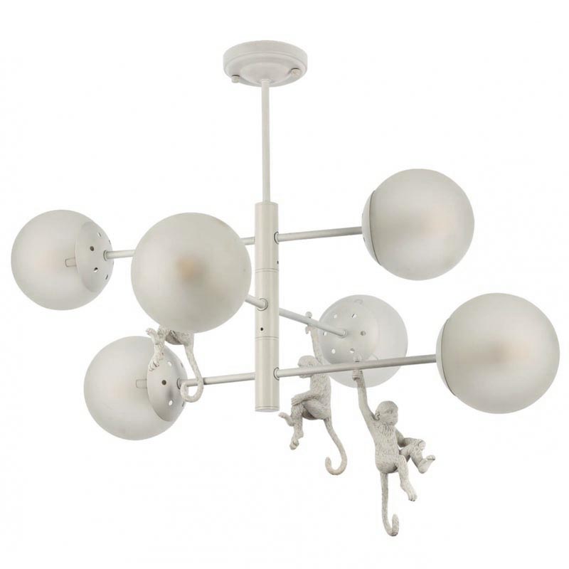 Люстра Hanging Monkey 6 lamp Белый Люстра Hanging Monkey 6 lamp Белый в Челябинске | Loft Concept