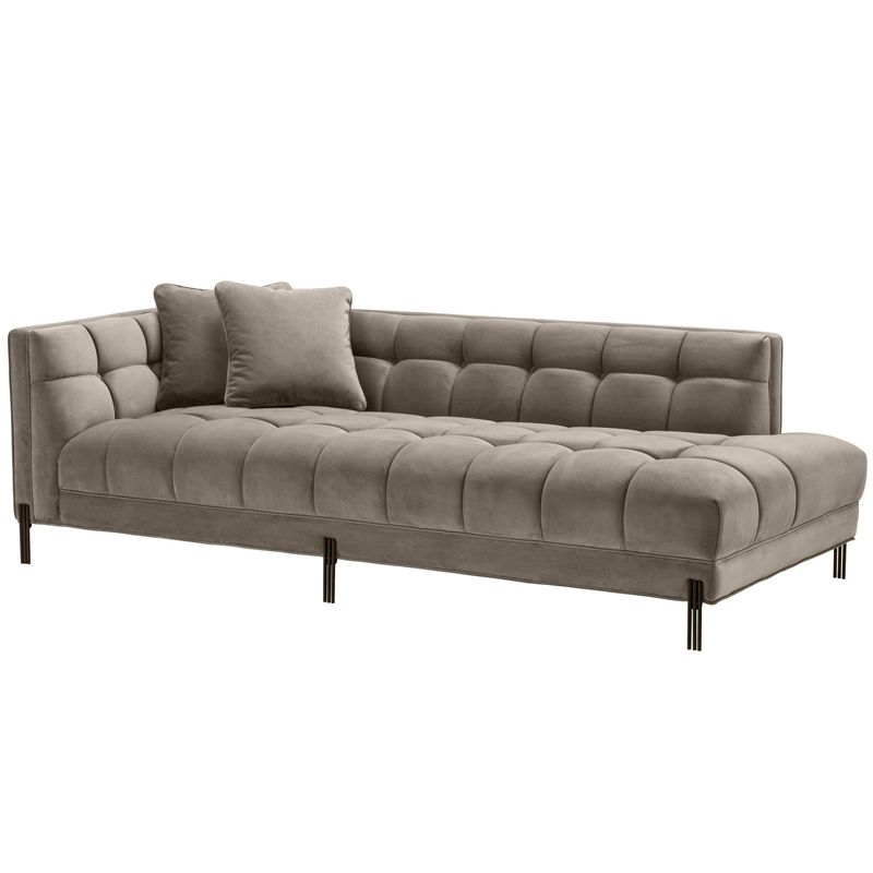 Кушетка Eichholtz Lounge Sofa Sienna Left greige Бежево-серый Темная бронза Кушетка Eichholtz Lounge Sofa Sienna Left greige Бежево-серый Темная бронза в Челябинске | Loft Concept