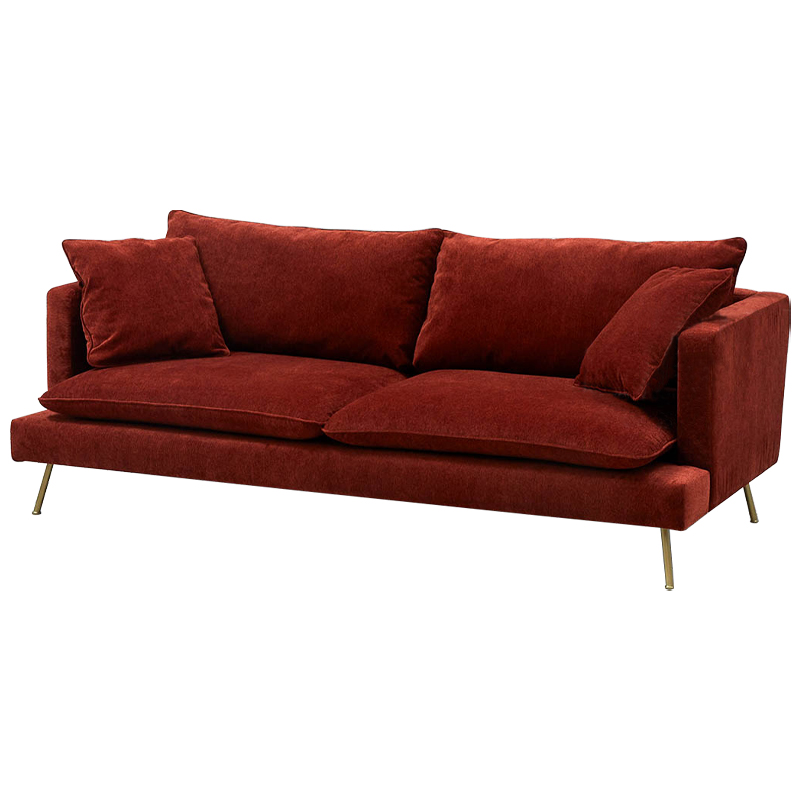 Диван Lambert Sofa Red Красный Красный Золотой в Челябинске | Loft Concept 