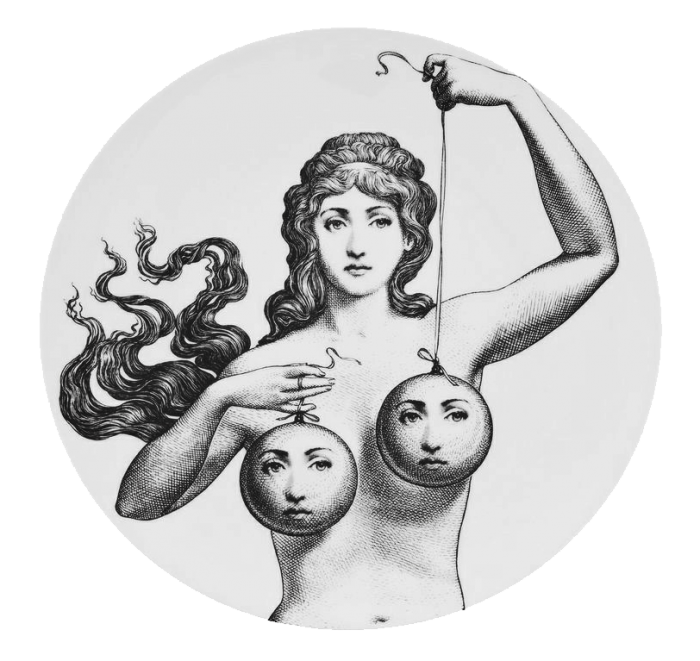 Декоративная тарелка Fornasetti 001 Черный Декоративная тарелка Fornasetti 001 Черный в Челябинске | Loft Concept