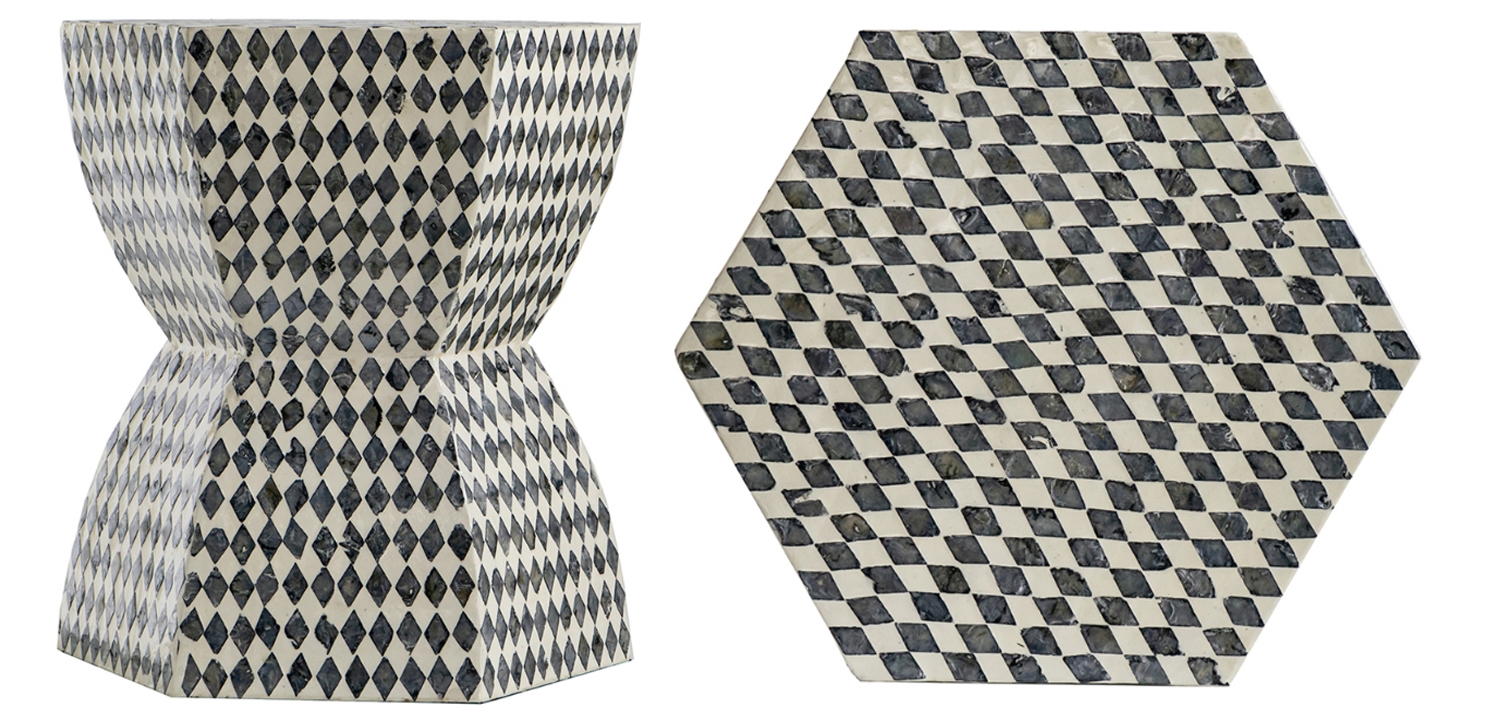 Приставной стол Ronald Инкрустация ракушками устриц - фото №1