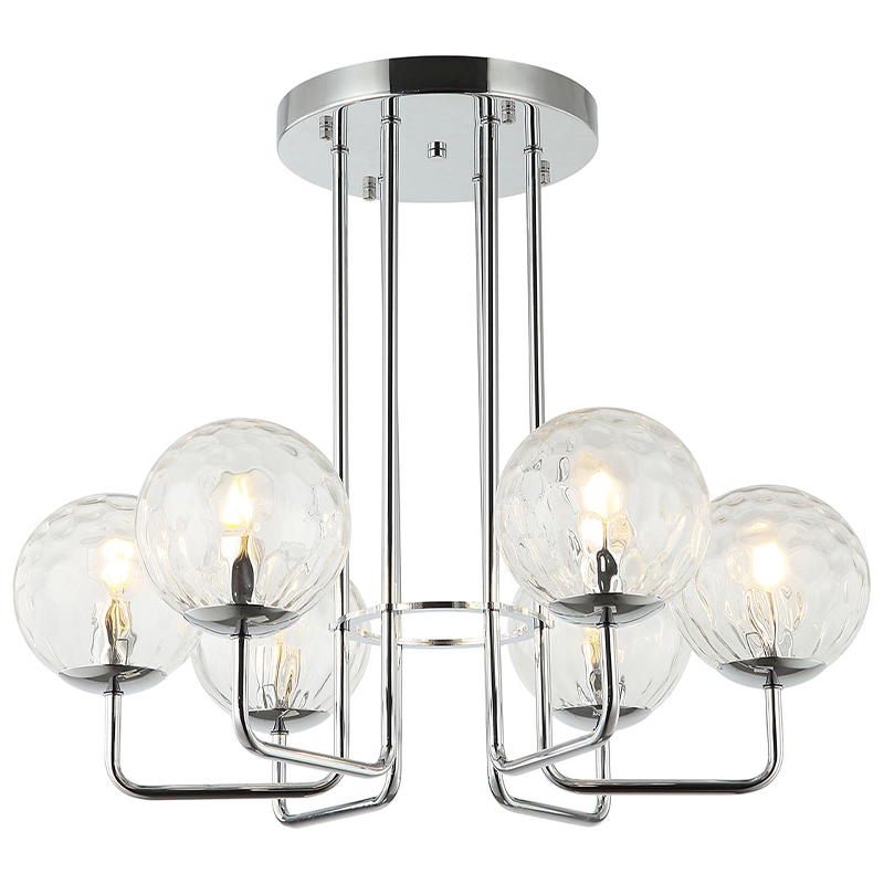 Люстра Hartley Chandelier 6 Хром Прозрачный Люстра Hartley Chandelier 6 Хром Прозрачный в Челябинске | Loft Concept