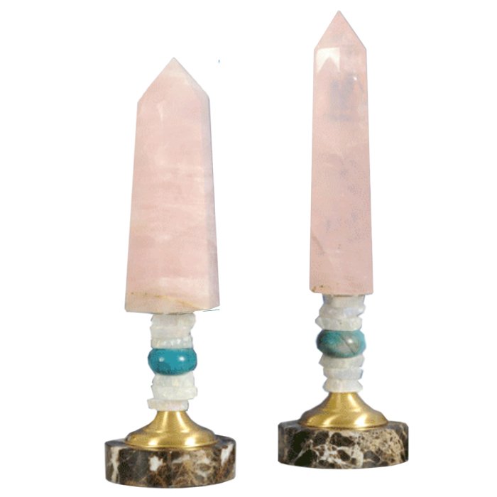 Аксессуар розовый кварц Pointe cristal quartz rose Латунь Розовый Аксессуар розовый кварц Pointe cristal quartz rose Латунь Розовый в Челябинске | Loft Concept