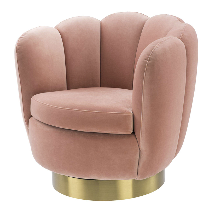 Кресло Eichholtz Swivel Chair Mirage nude Розовый пастельный Матовая латунь Кресло Eichholtz Swivel Chair Mirage nude Розовый пастельный Матовая латунь в Челябинске | Loft Concept