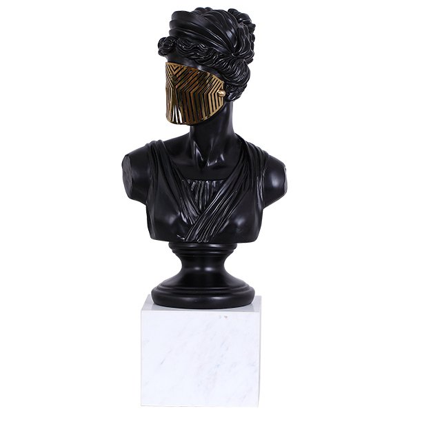 Статуэтка Bust Woman in Mask Черный Белый Золотой Статуэтка Bust Woman in Mask Черный Белый Золотой в Челябинске | Loft Concept