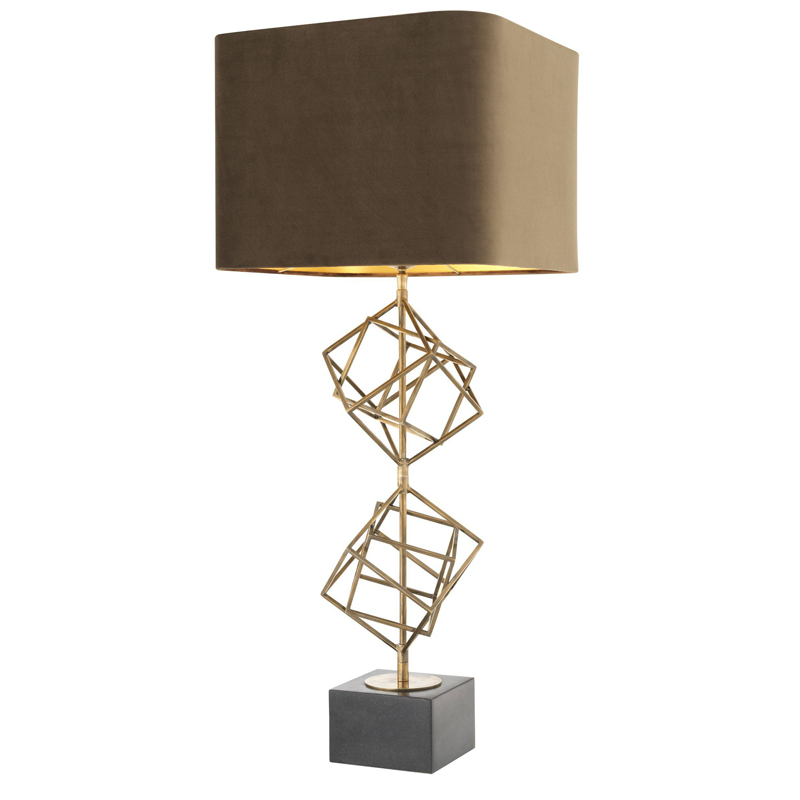 Настольная лампа Eichholtz Table Lamp Matrix brass Мокко Винтажная латунь Серый Настольная лампа Eichholtz Table Lamp Matrix brass Мокко Винтажная латунь Серый в Челябинске | Loft Concept
