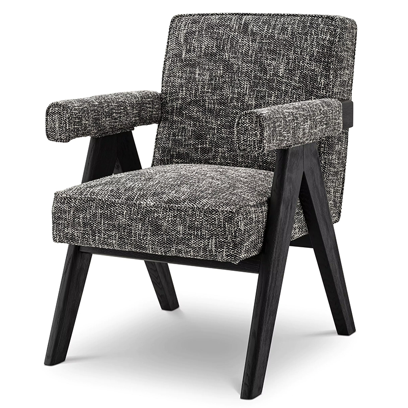 Стул Eichholtz Dining Chair Greta Черный Черный Черно-белый Стул Eichholtz Dining Chair Greta Черный Черный Черно-белый в Челябинске | Loft Concept
