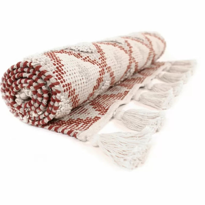 Ковер Juvenal Carpet 100% хлопок Бургундский красный Ковер Juvenal Carpet 100% хлопок Бургундский красный в Челябинске | Loft Concept