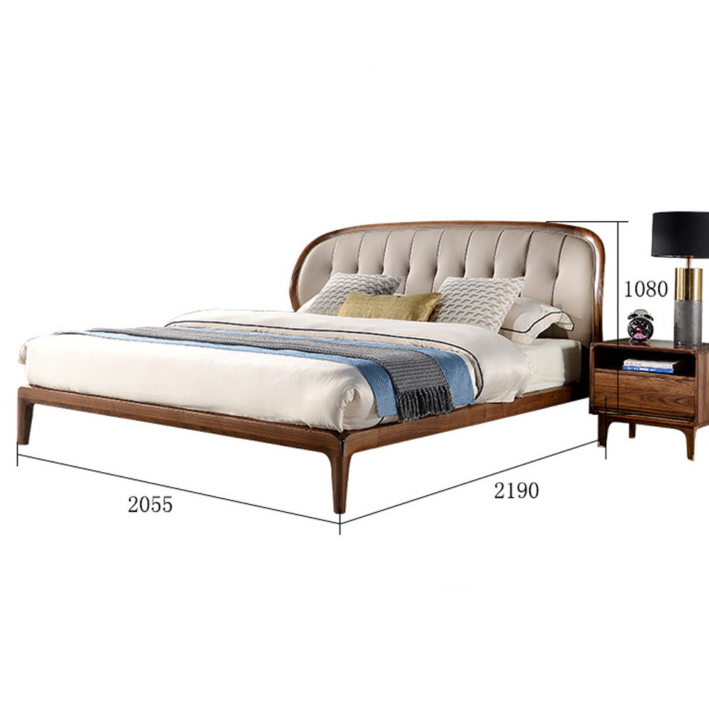 Кровать двуспальная с мягким округлым изголовьем Walnut Bed Кровать двуспальная с мягким округлым изголовьем Walnut Bed в Челябинске