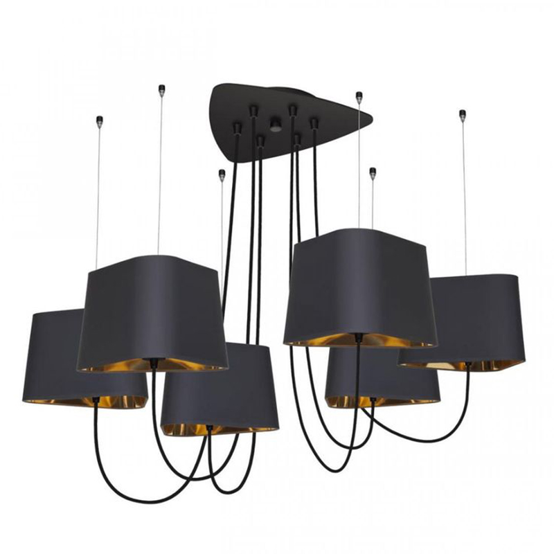 Люстра Designheure Lighting Black 6 плафонов Черный Золотой Люстра Designheure Lighting Black 6 плафонов Черный Золотой в Челябинске | Loft Concept