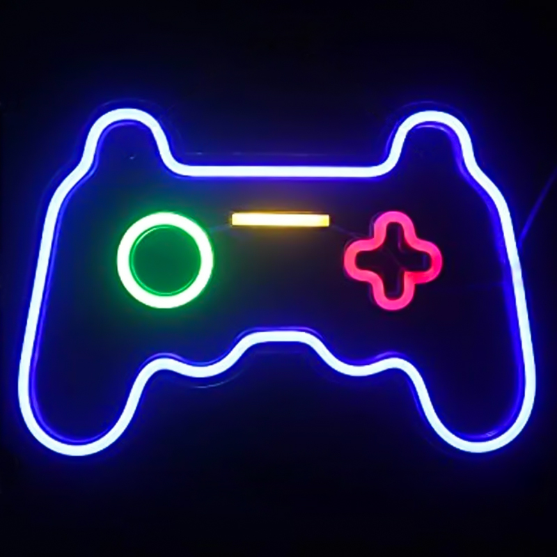 Неоновая настенная лампа Joystick Neon Wall Lamp Синий Зеленый Красный Желтый Прозрачный в Челябинске | Loft Concept 