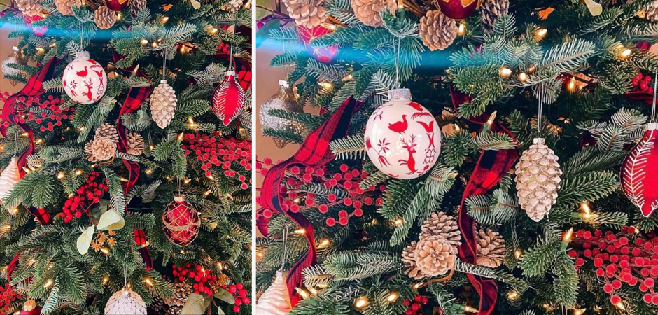 Дизайнерская Елка Украшенная Золотым и Белым декором Pine Cones and Red Decor Дизайнерская Елка Украшенная Золотым и Белым декором Pine Cones and Red Decor - Loft-Concept в Челябинске