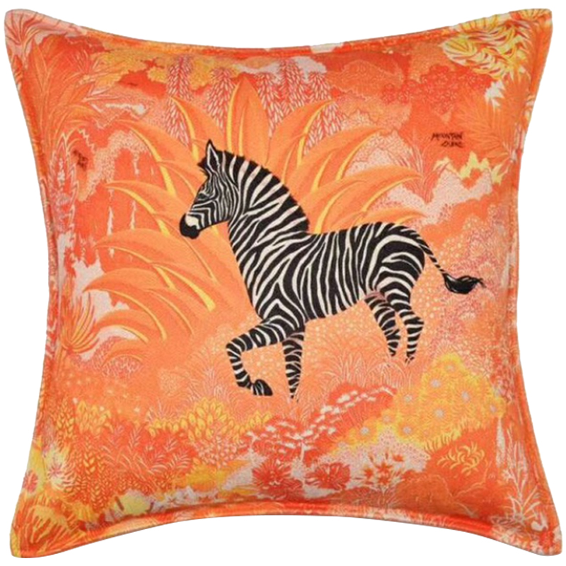 Декоративная подушка Hermes Zebra 30 Оранжевый в Челябинске | Loft Concept 