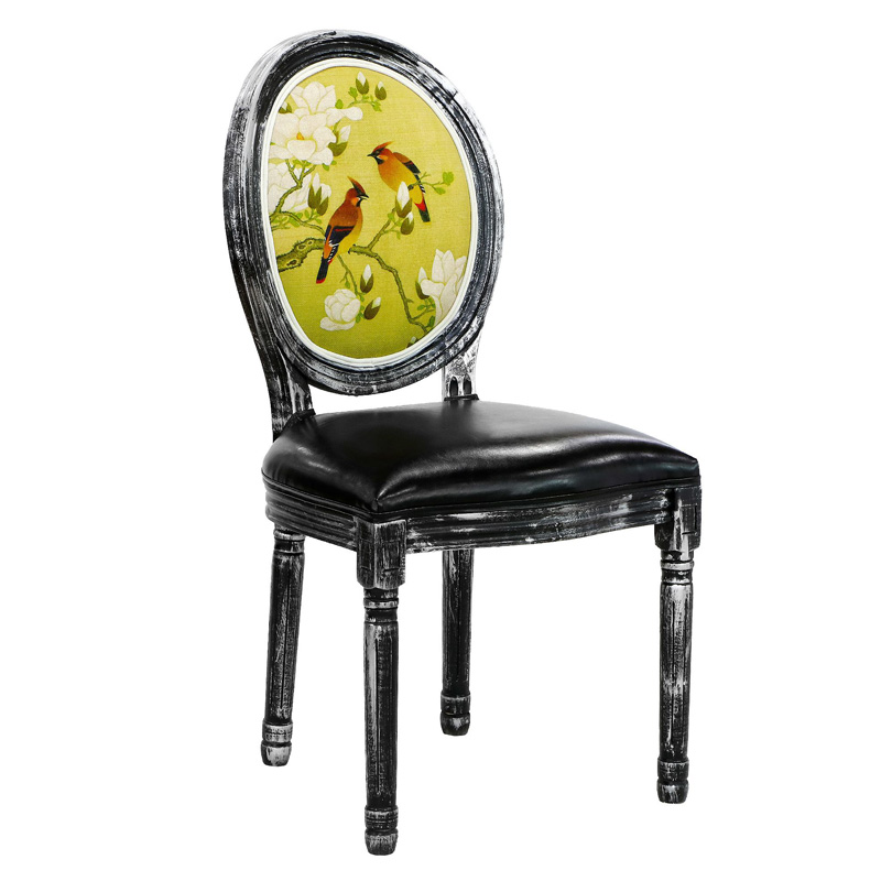 Стул French chair Birds black Винтажный черный Мульти Стул French chair Birds black Винтажный черный Мульти в Челябинске | Loft Concept