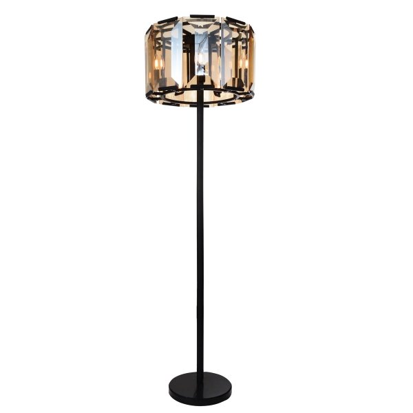 Напольная лампа Harlow Crystal Round Floor Amber Черный Янтарь (Amber) Напольная лампа Harlow Crystal Round Floor Amber Черный Янтарь (Amber) в Челябинске | Loft Concept
