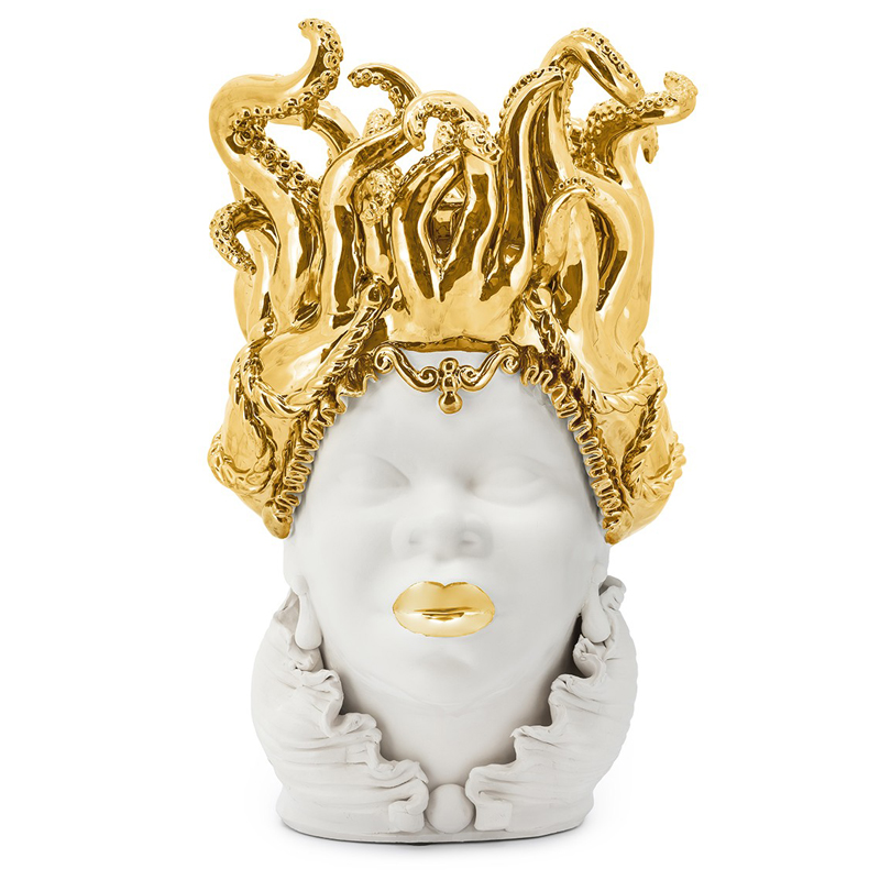 Ваза VASE MORO LADY TENTACLES Белый Глянцевое золото Ваза VASE MORO LADY TENTACLES Белый Глянцевое золото в Челябинске | Loft Concept