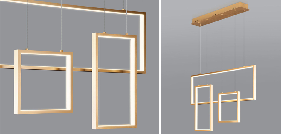 Люстра Rectangle Geometry Chandelier Gold 3 Люстра Rectangle Geometry Chandelier Gold 3 - Loft-Concept в Челябинске